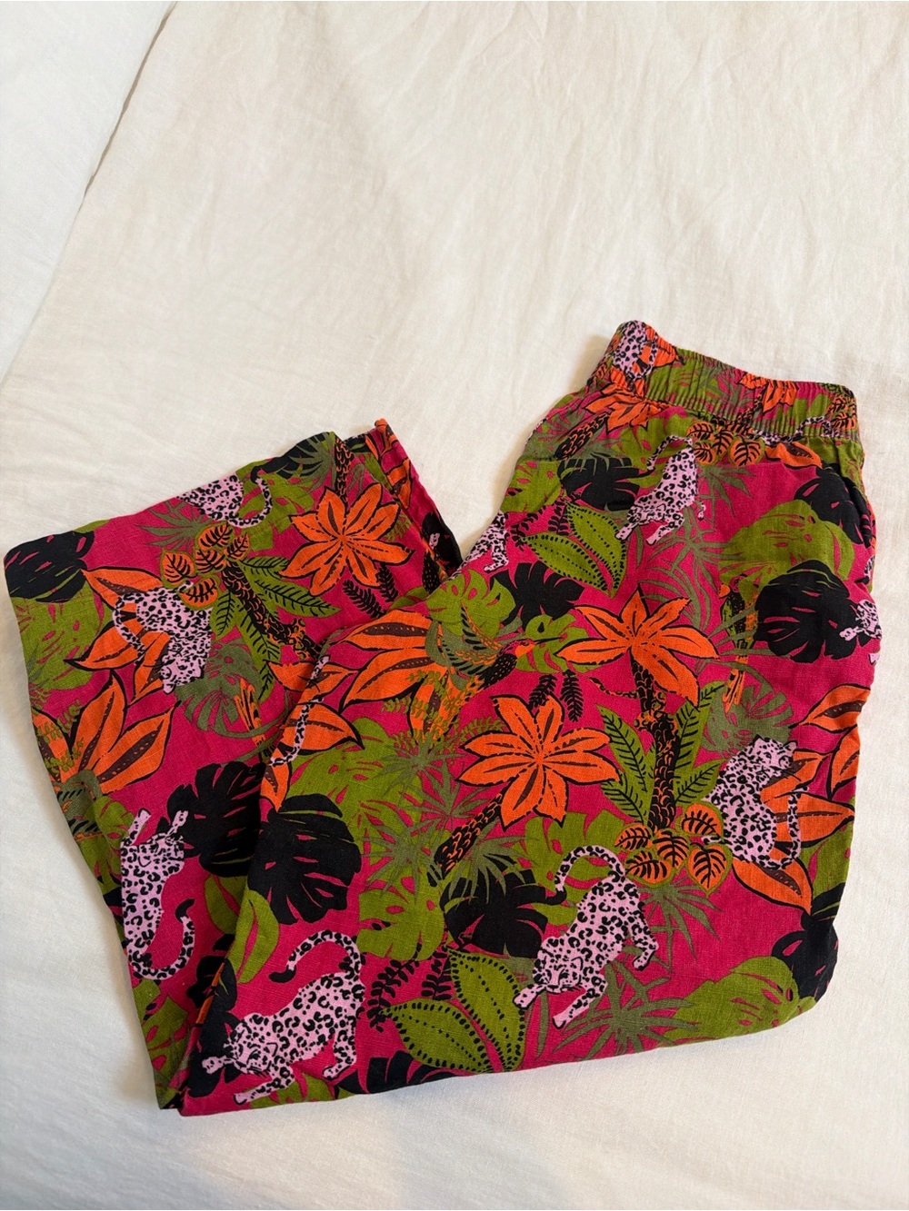 C&C California Women’s ' Floral & Leopard Joggers - Pink, Green & Orange
